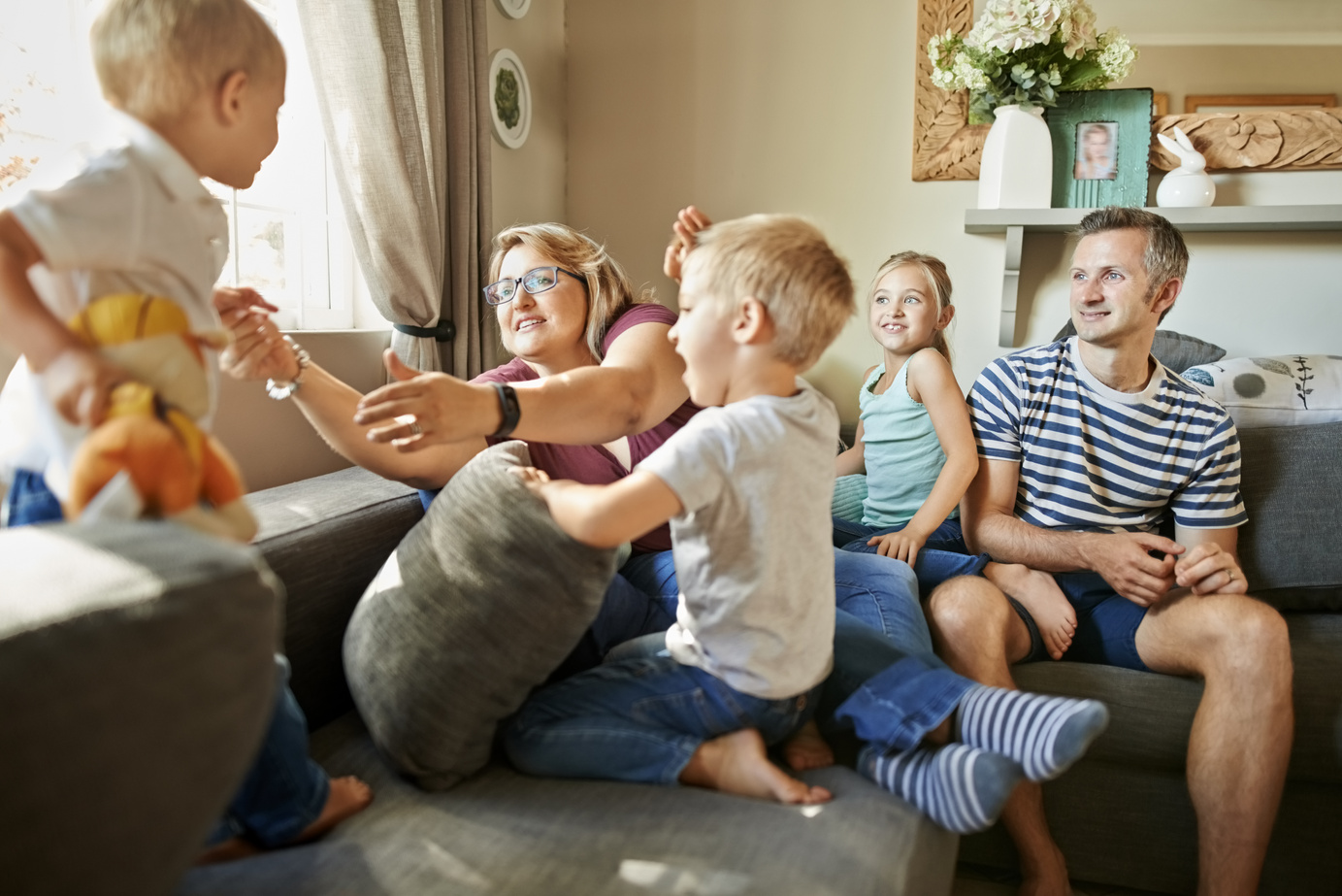 Kids fighting over a toy